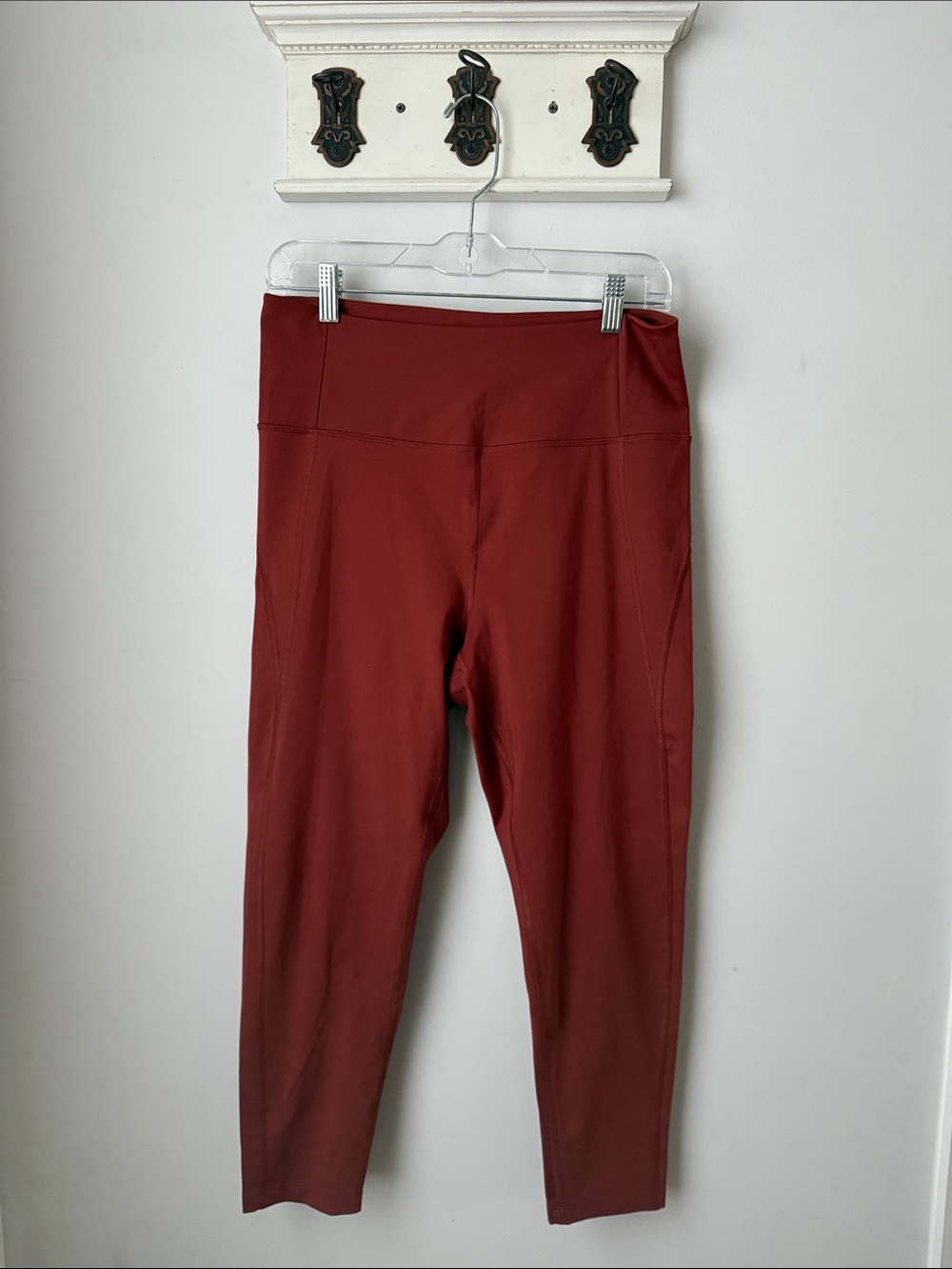 girlfriend collective High-Rise Leggings in Deep Brick Red